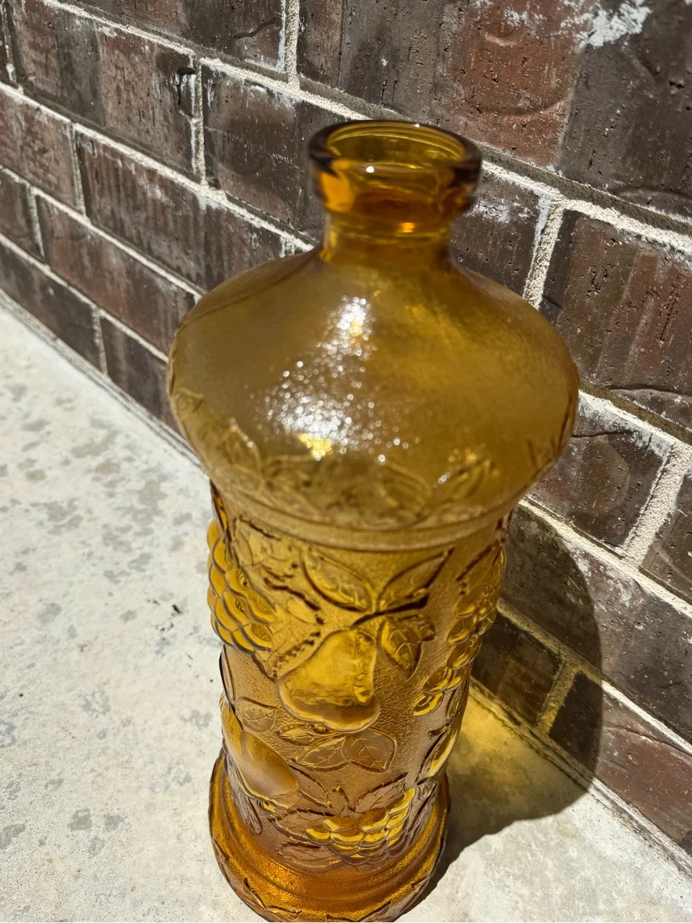 Empoli Italy Amber Glass Genie Decanter